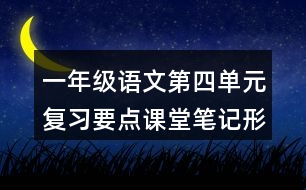 一年級(jí)語文第四單元復(fù)習(xí)要點(diǎn)課堂筆記形近字