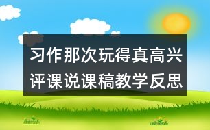 習(xí)作：那次玩得真高興評課說課稿教學(xué)反思點評