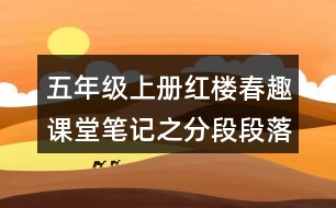 五年級(jí)上冊紅樓春趣課堂筆記之分段段落大意