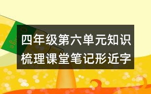 四年級第六單元知識(shí)梳理課堂筆記形近字