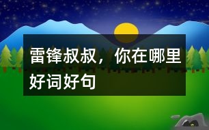 雷鋒叔叔，你在哪里好詞好句