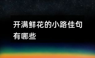 開(kāi)滿(mǎn)鮮花的小路佳句有哪些