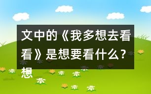文中的《我多想去看看》是想要看什么？想去做什么？