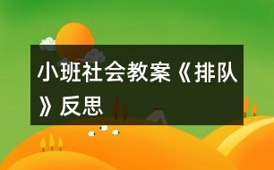 小班社會教案《排隊(duì)》反思
