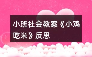 小班社會(huì)教案《小雞吃米》反思