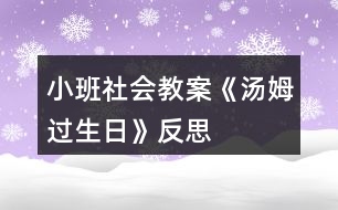 小班社會(huì)教案《湯姆過(guò)生日》反思