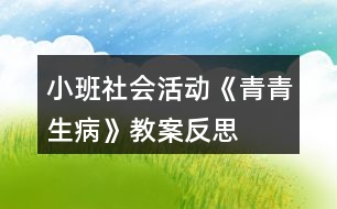 小班社會(huì)活動(dòng)《青青生病》教案反思