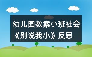 幼兒園教案小班社會(huì)《別說(shuō)我小》反思