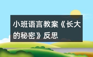 小班語言教案《長(zhǎng)大的秘密》反思