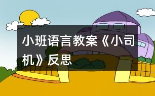小班語(yǔ)言教案《小司機(jī)》反思
