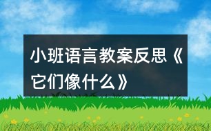 小班語(yǔ)言教案反思《它們像什么》