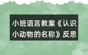 小班語言教案《認(rèn)識小動物的名稱》反思