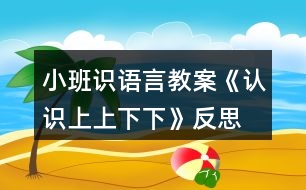 小班識(shí)語(yǔ)言教案《認(rèn)識(shí)上上下下》反思