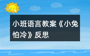 小班語(yǔ)言教案《小兔怕冷》反思