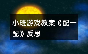 小班游戲教案《配一配》反思