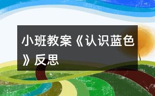 小班教案《認(rèn)識(shí)藍(lán)色》反思