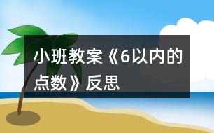 小班教案《6以內的點數(shù)》反思