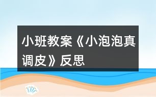 小班教案《小泡泡真調皮》反思