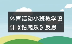 體育活動(dòng)小班教學(xué)設(shè)計(jì)《鉆爬樂(lè)》反思