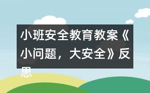小班安全教育教案《小問題，大安全》反思