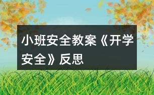 小班安全教案《開學安全》反思