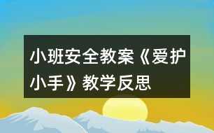 小班安全教案《愛護小手》教學反思
