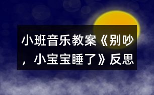 小班音樂教案《別吵，小寶寶睡了》反思