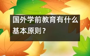 國外學(xué)前教育有什么基本原則？　　　　　　　　　　