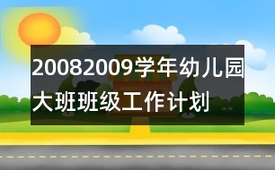 2008—2009學(xué)年幼兒園大班班級工作計劃