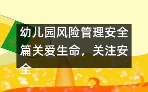 幼兒園風(fēng)險管理安全篇：關(guān)愛生命，關(guān)注安全