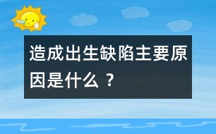 造成出生缺陷主要原因是什么 ？