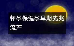 懷孕保?。涸性缙谙日琢鳟a(chǎn)