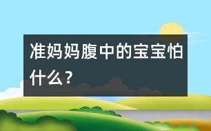 準(zhǔn)媽媽腹中的寶寶怕什么？