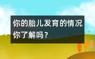 你的胎兒發(fā)育的情況你了解嗎？
