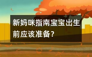 新媽咪指南：寶寶出生前應(yīng)該準備？