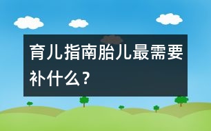 育兒指南：胎兒最需要"補(bǔ)"什么？