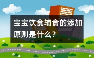 寶寶飲食：輔食的添加原則是什么？