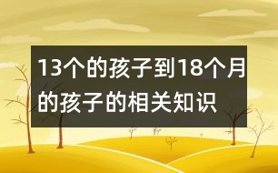 13個的孩子到18個月的孩子的相關知識