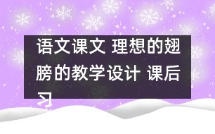 語文課文 理想的翅膀的教學設計 課后習題答案
