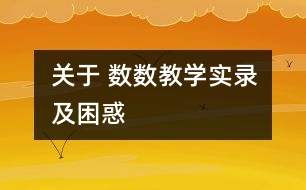 關于 “數(shù)數(shù)”教學實錄及困惑