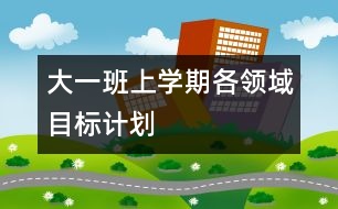 大一班上學期各領(lǐng)域目標計劃