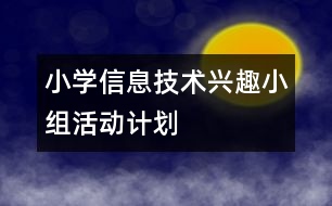 小學(xué)信息技術(shù)興趣小組活動計(jì)劃