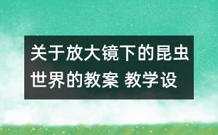 關(guān)于放大鏡下的昆蟲世界的教案 教學(xué)設(shè)計(jì) 新教科版六年級下冊科學(xué)教案