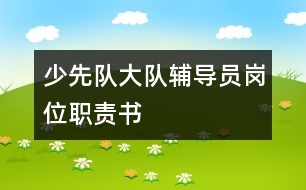 少先隊(duì)大隊(duì)輔導(dǎo)員崗位職責(zé)書(shū)