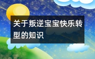 關(guān)于叛逆寶寶快樂(lè)轉(zhuǎn)型的知識(shí)