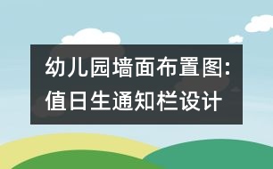 幼兒園墻面布置圖:值日生通知欄設(shè)計