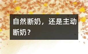 自然斷奶，還是主動(dòng)斷奶？