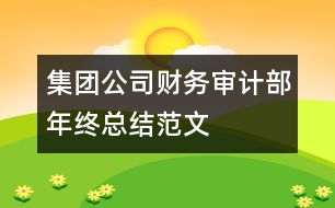 集團(tuán)公司財務(wù)審計部年終總結(jié)范文