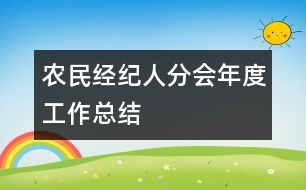 農民經(jīng)紀人分會年度工作總結