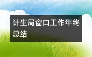 計生局窗口工作年終總結